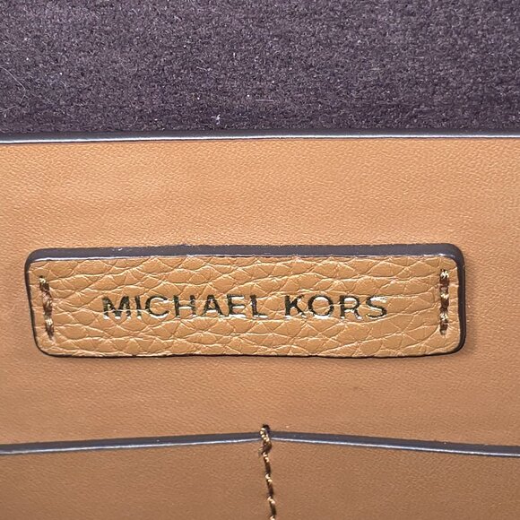 MICHAEL KORS SMALL TOP ZIP SMALL CROSSBODY BAG IN TAN BROWN PEBBLED LEATHER *VGC - Picture 5 of 16